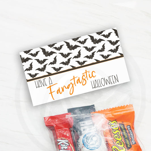 halloween treat bag toppers - fangtastic halloween candy bag toppers - printable instant download