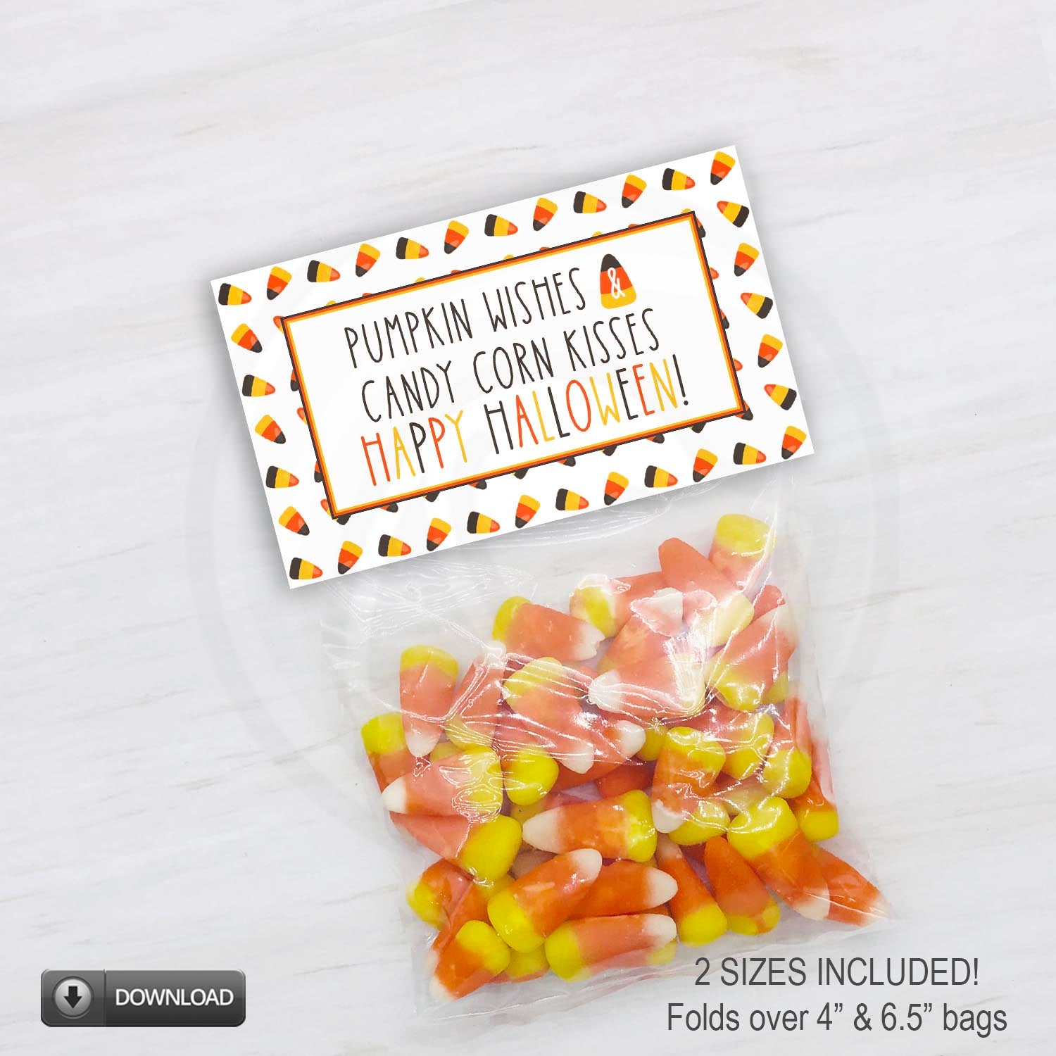 printable candy corn treat bag toppers, instant download #yourpaperstash