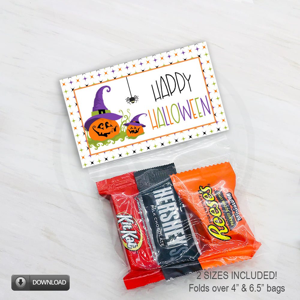 halloween candy cookie or treat bag topper printable download