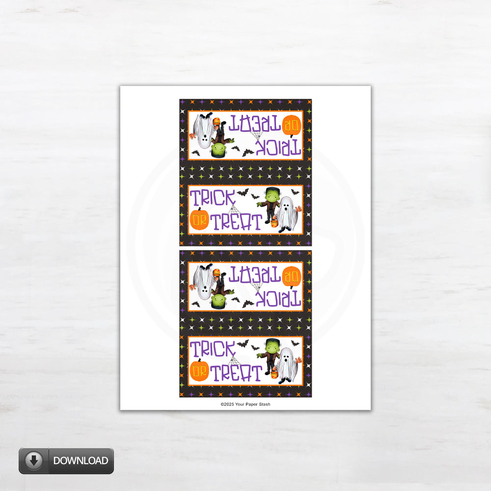 cute halloween candy and goody bag toppers - printable download