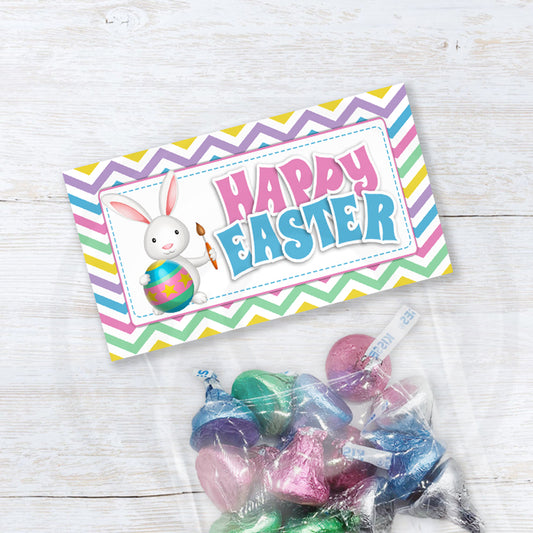 Happy Easter bunny treat bag toppers