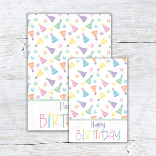 happy birthday party hat cookie cards