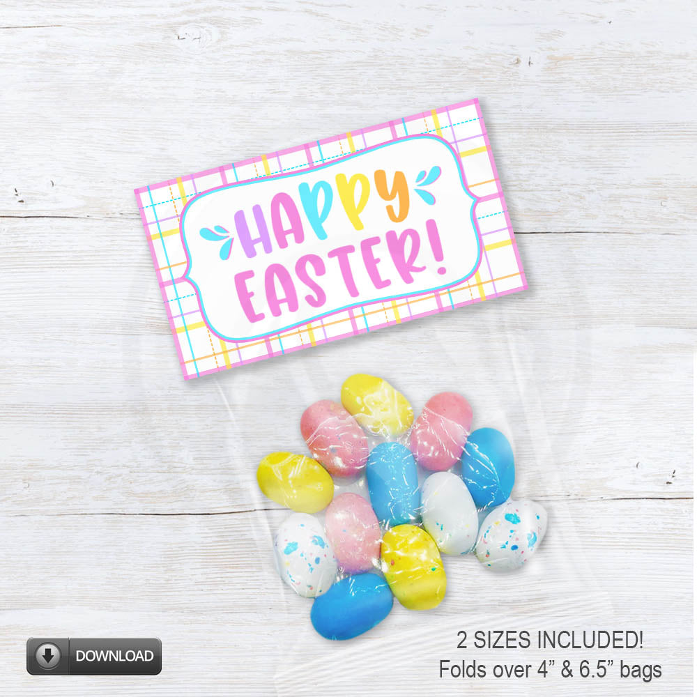 Happy Easter Resurrection Day Sunday School treat candy and cookie bag toppers printable diy 