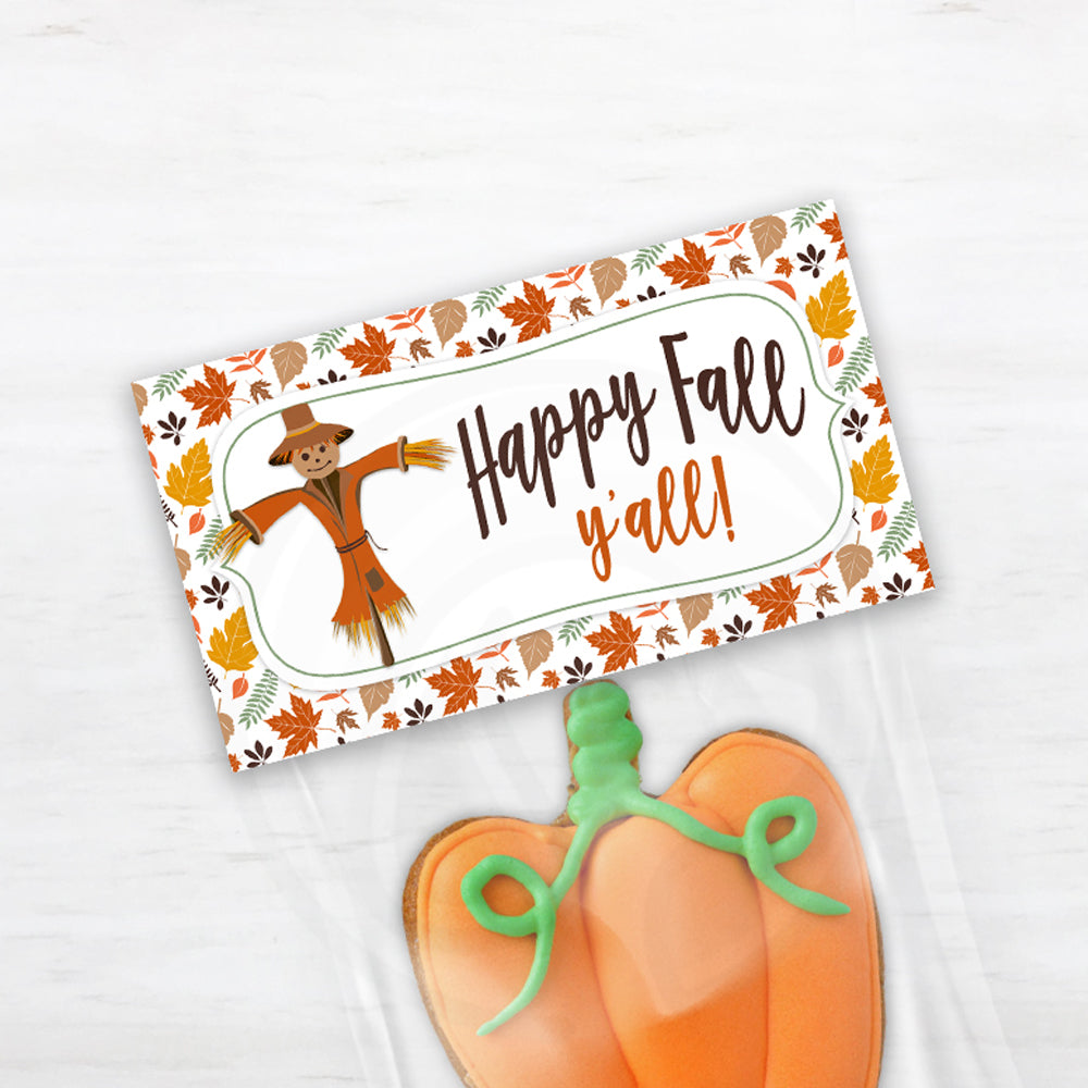 printable happy fall y'all thanksgiving autumn halloween treat candy goody favor bag toppers 