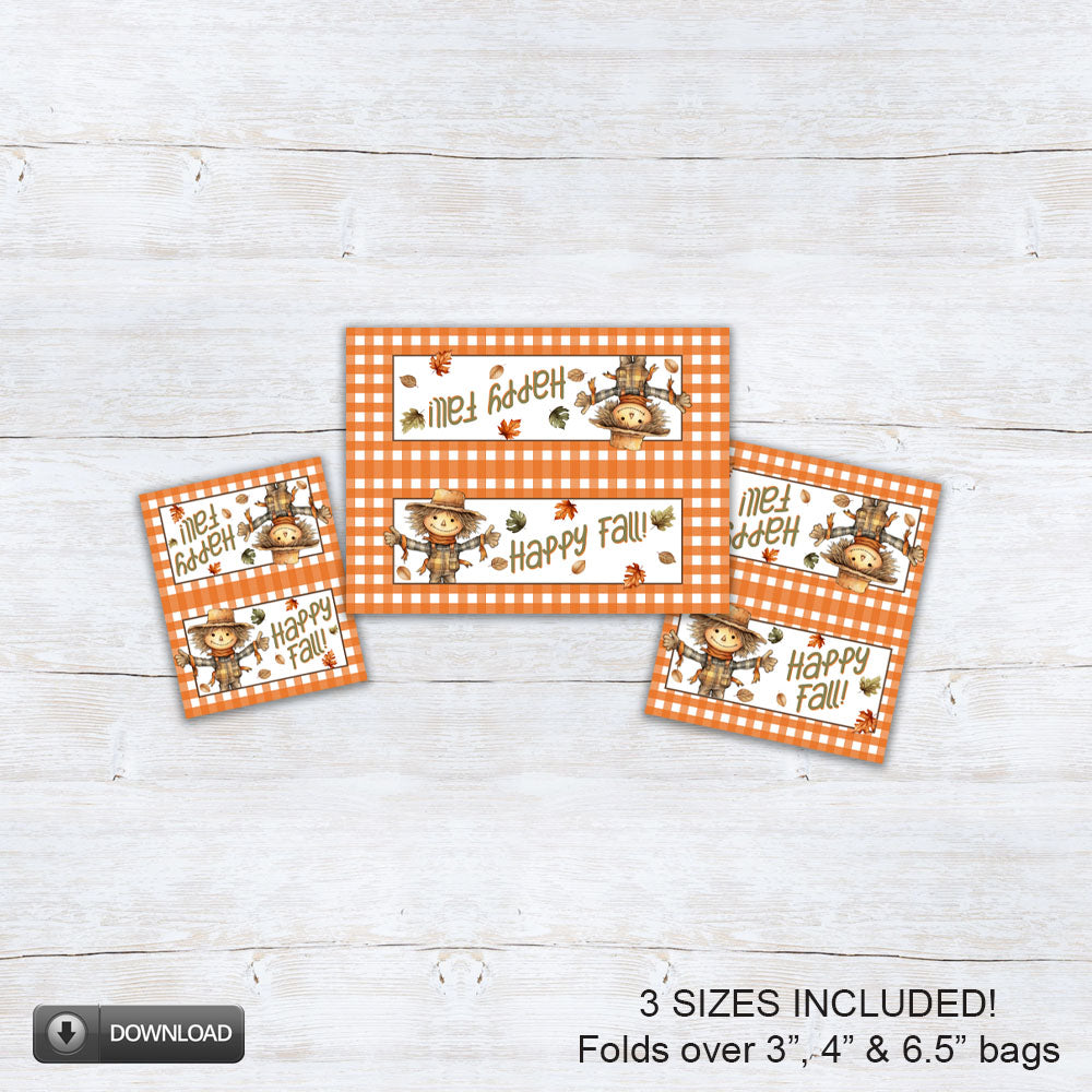 printable fall treat cookie candy goody bag toppers