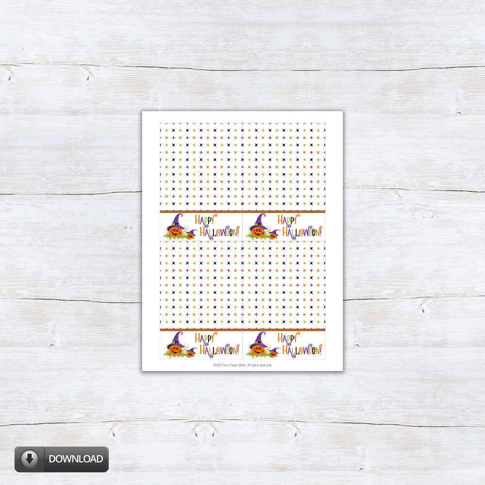 Happy Halloween Printable Mini Cookie Card, 3.5x5