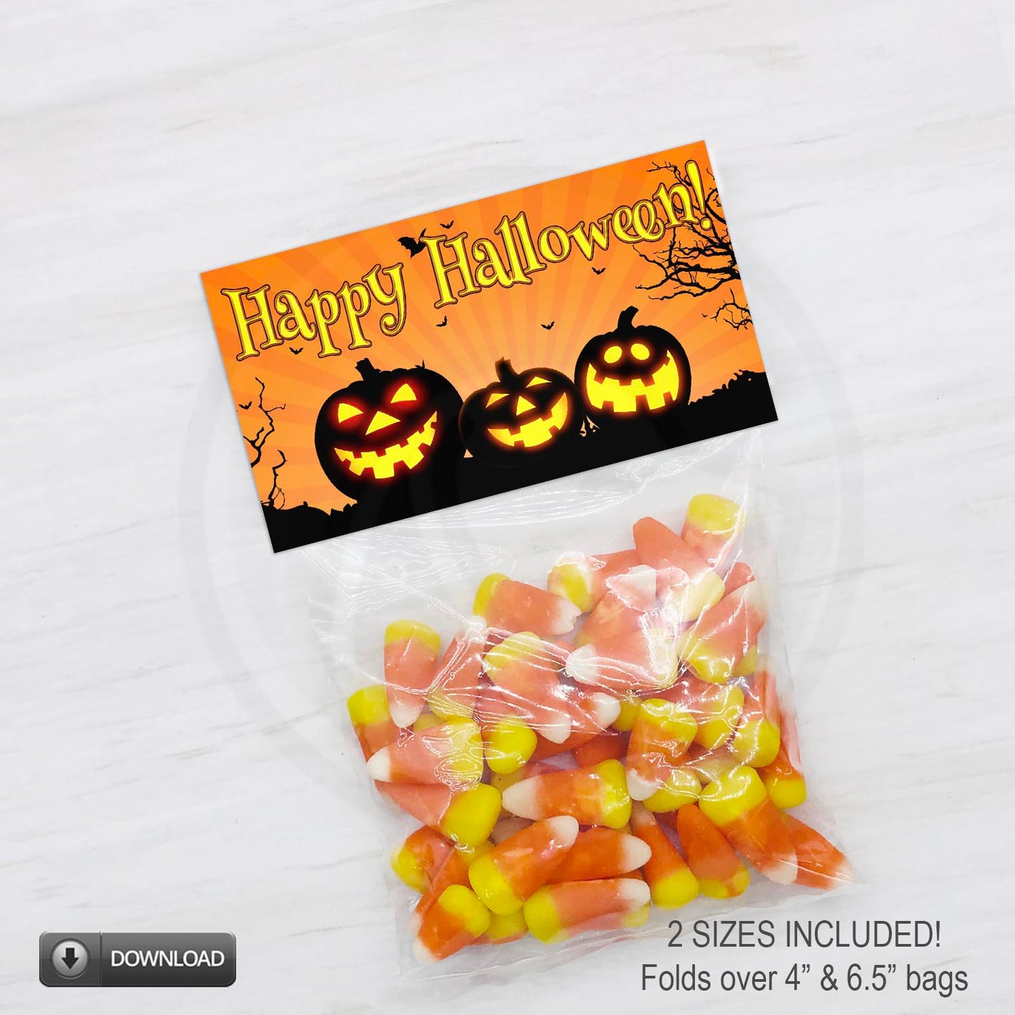 printable halloween pumpkin candy cookie goody bag toppers