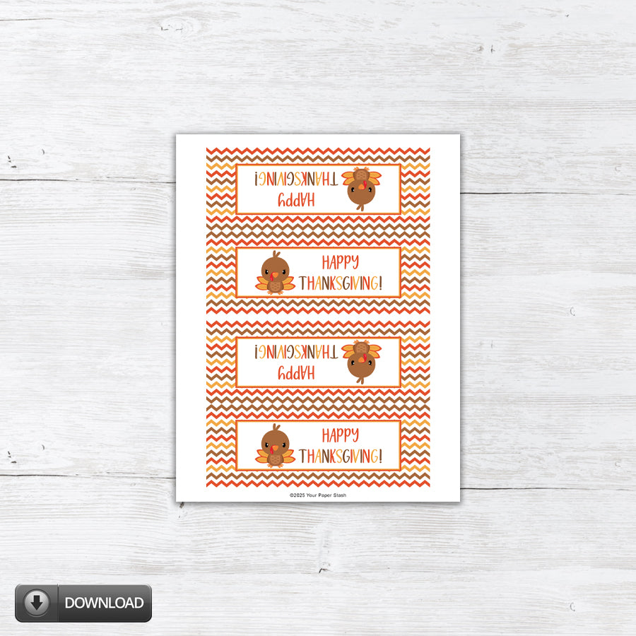 printable kids thanksgiving cookie and candy bag toppers printable download