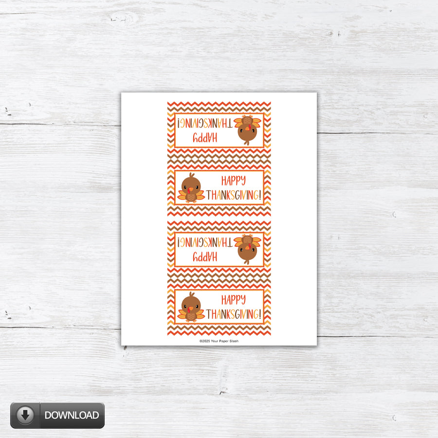 happy thanksgiving printable treat and cookie bag toppers - 2 sizes in your download