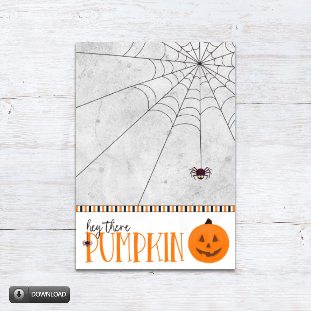 printable "hey there pumpkin" halloween mini cookie card backer