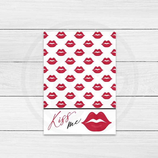 printable kiss me sexy lip note card