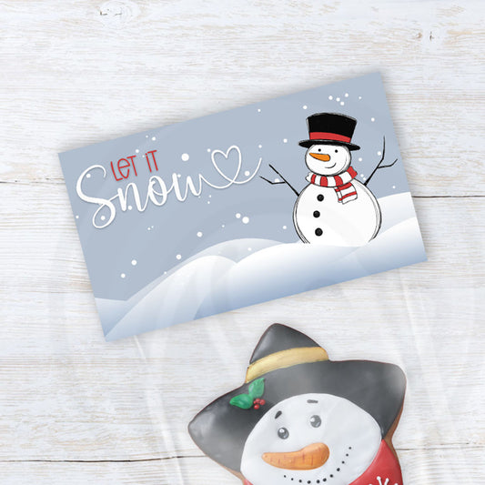 printable let it snow snowman treat bag toppers - instant download