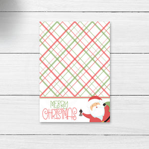 printable santa Merry Christmas 3.5x5 mini cookie card backer