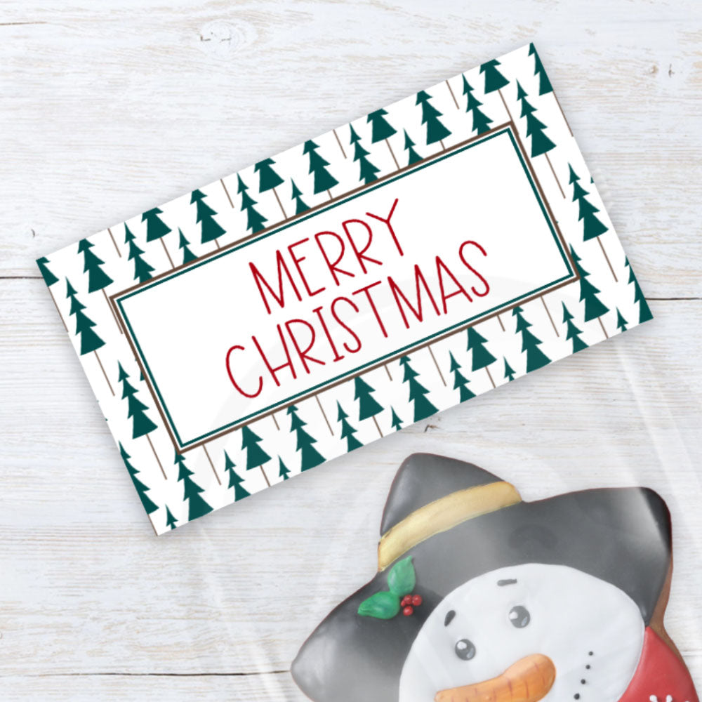 Merry Christmas tree cookie and candy bag toppers printable instant download
