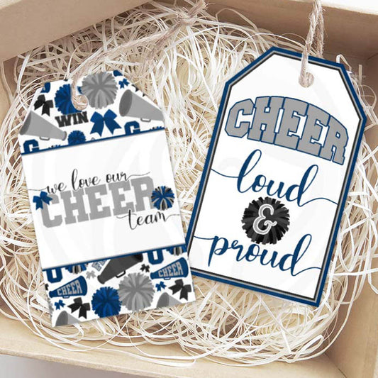 navy blue silver black printable gift tags for cheerleaders cheer moms and coaches
