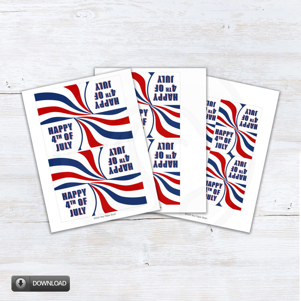 4th of July striped American Americana cookie coffe bag toppers