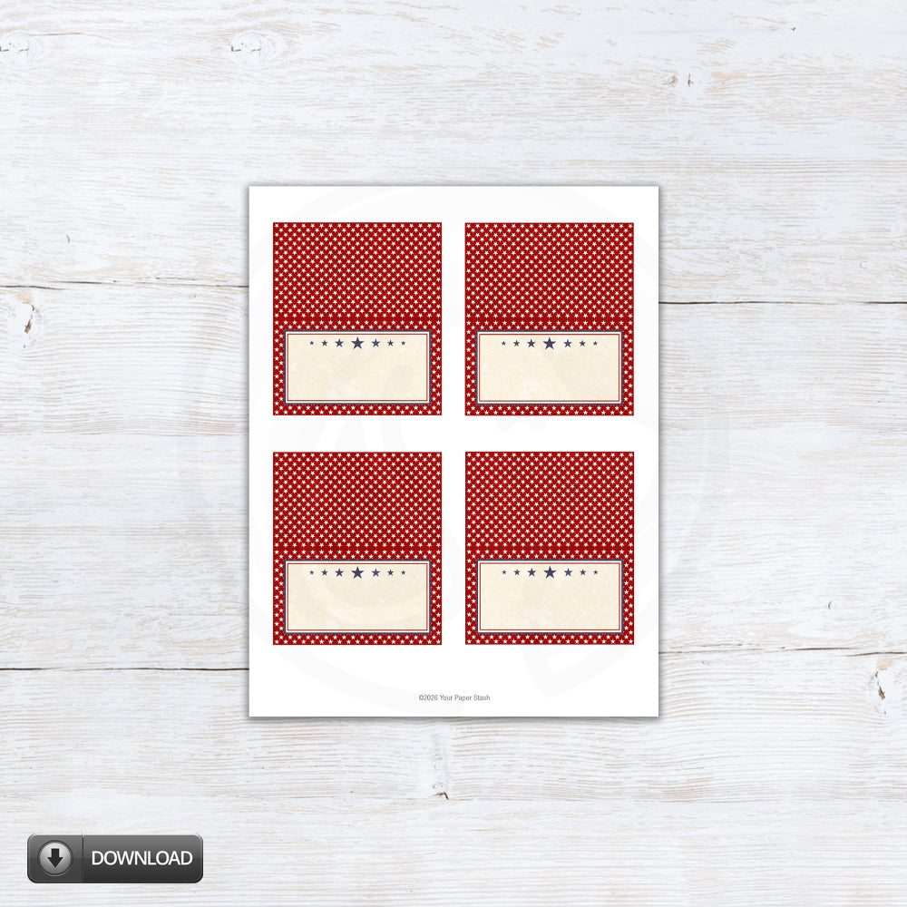Printable Patriotic Food Labels | Editable 4th of July Place Cards
