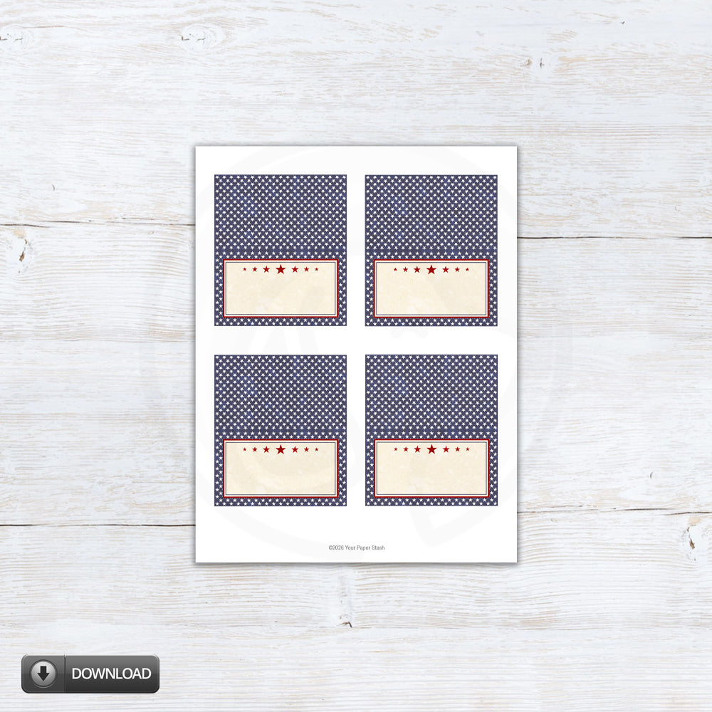 Printable Patriotic Food Labels | Editable 4th of July Place Cards