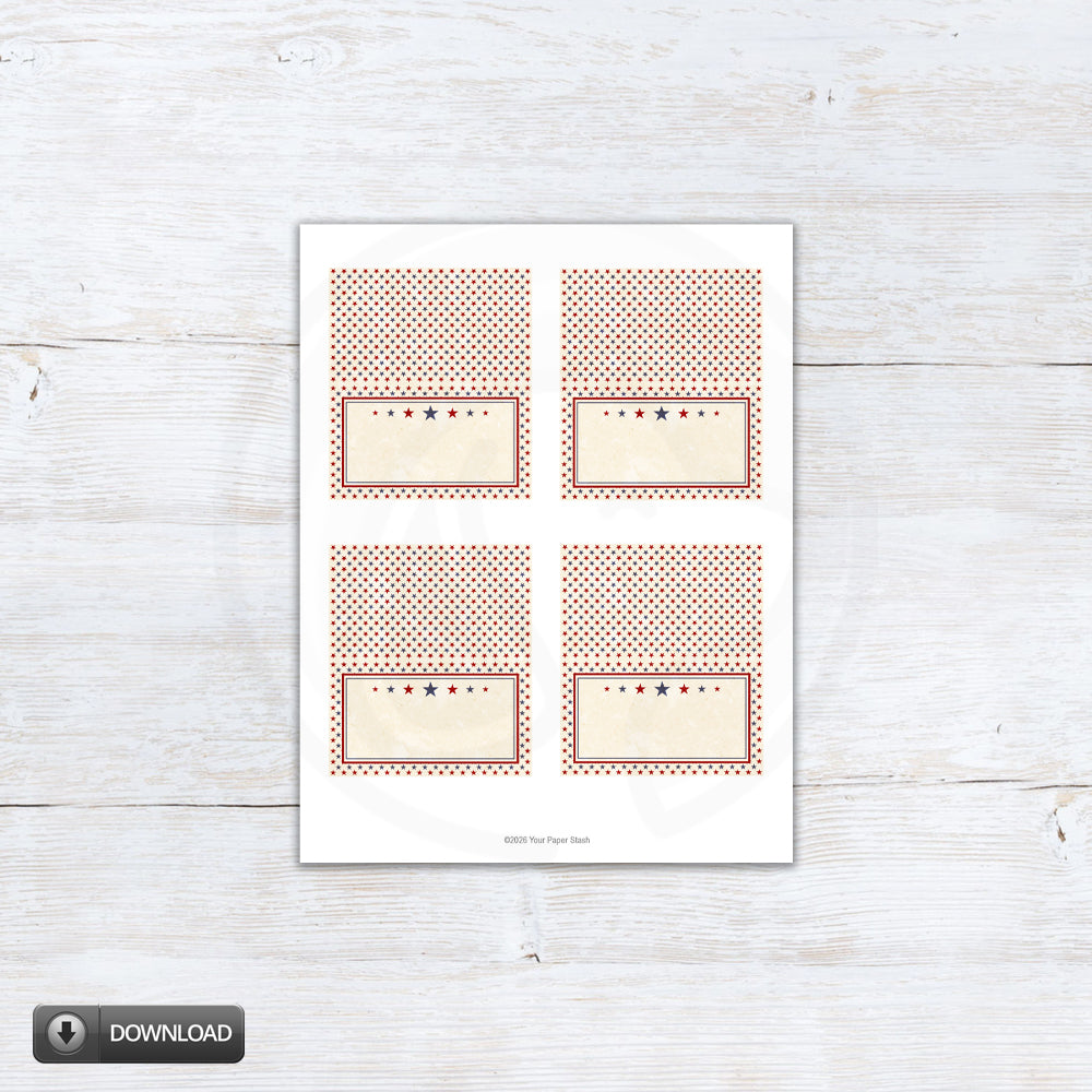 Printable Patriotic Food Labels | Editable 4th of July Place Cards