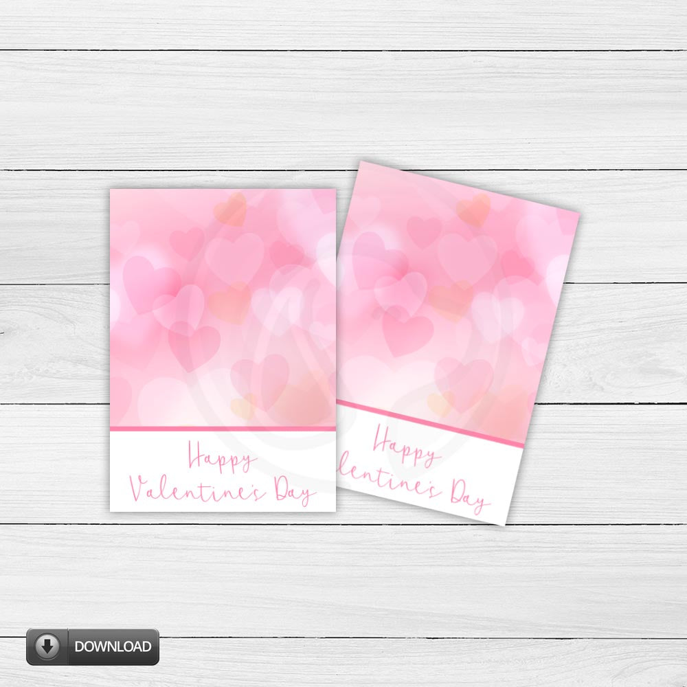 printable pink heart romantic mini cookie cards
