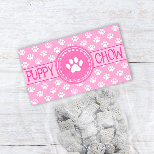 girl puppy party thank you bag toppers puppy chow