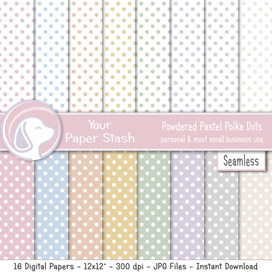 seamless 12x12 soft pastel digital scrapbook papers and backgrounds