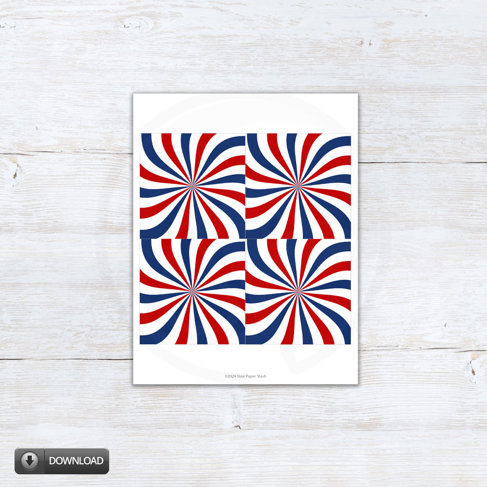 red white blue 4th of july cookie card backers