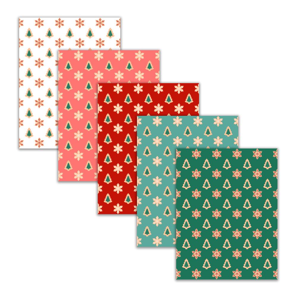 Printable Christmas Digital Papers Cookies Donut Patterns