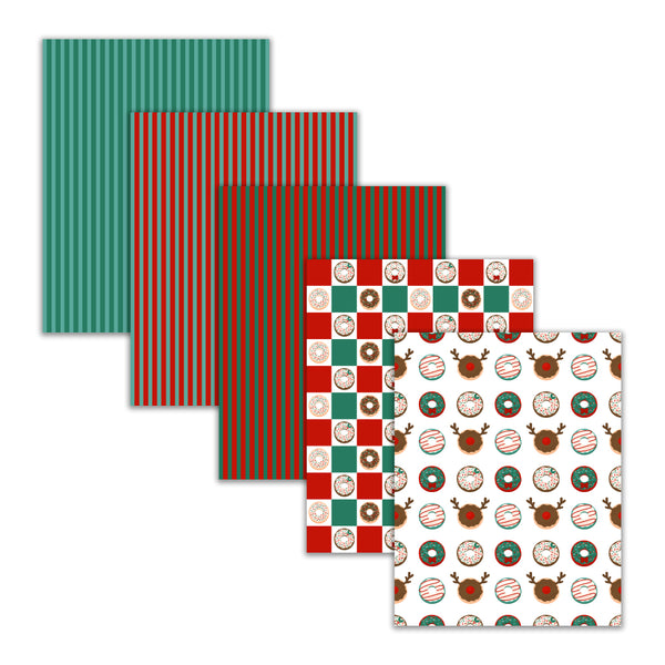 Printable Christmas Digital Papers Cookies Donut Patterns