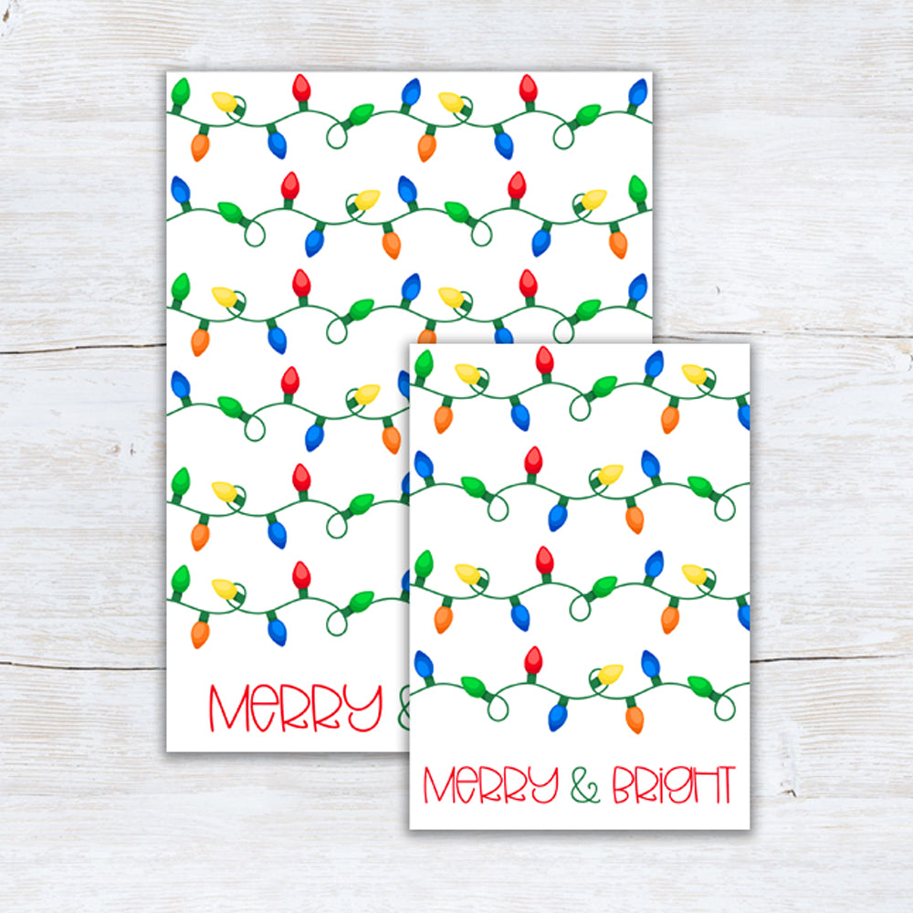 Merry and bright printable Christmas mini and large cookie card backers for cookie exchanges and packaging