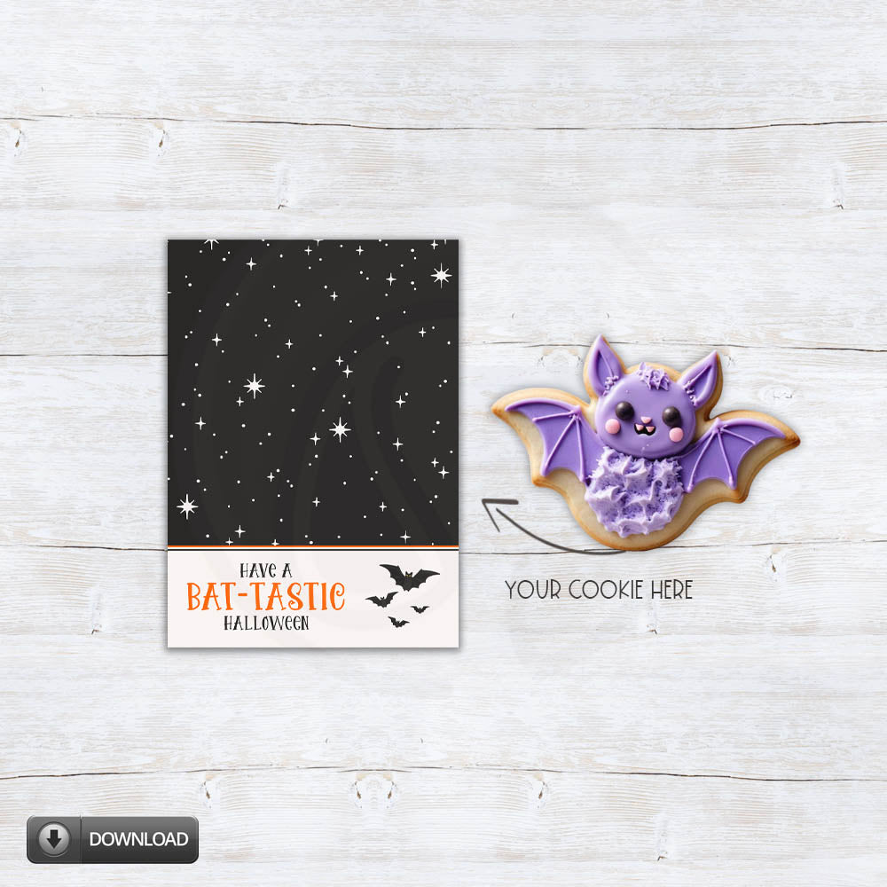 Halloween Bat-Tastic Cookie Card Backers, 2 sizes