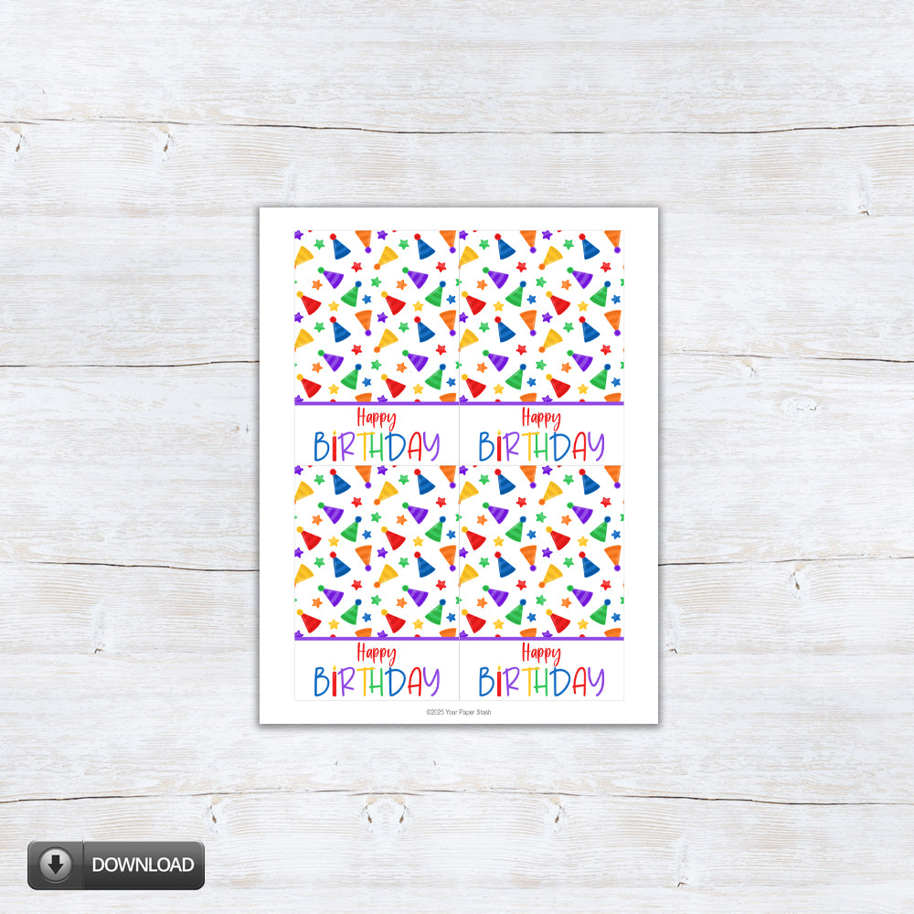 Happy Birthday Printable Mini and Large Cookie Cards