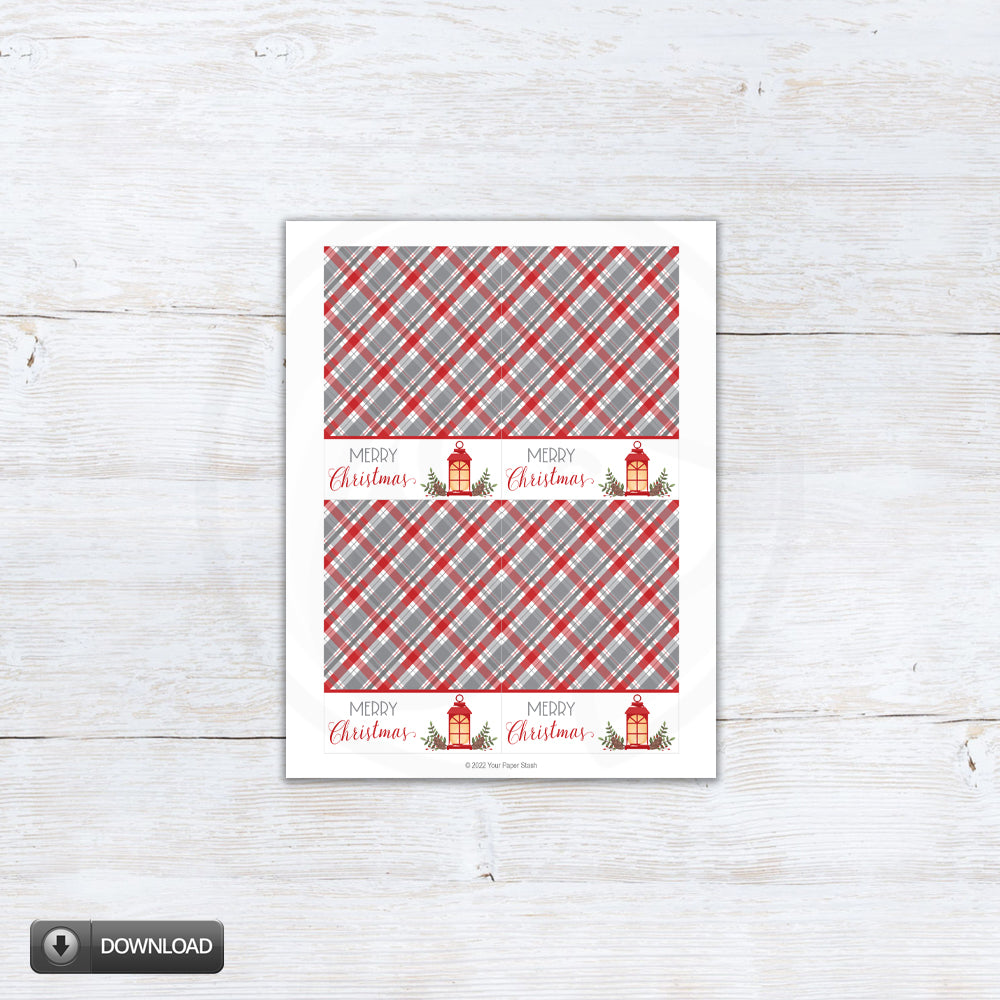 Christmas mini cookie card backers - printable download - 2 sizes