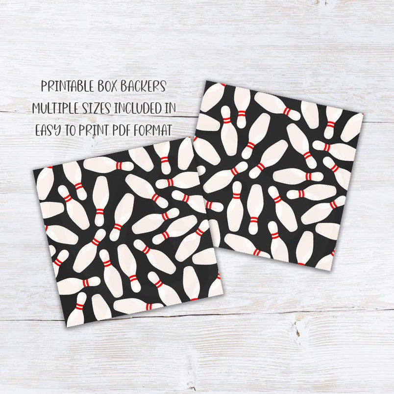 printable bowling pin cookie box backer liners