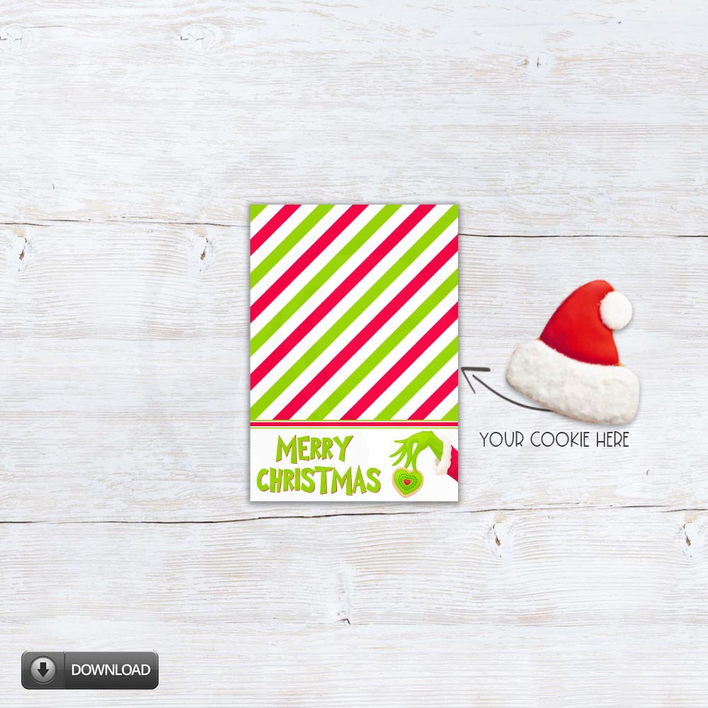 red green Christmas mini cookie card backer packaging