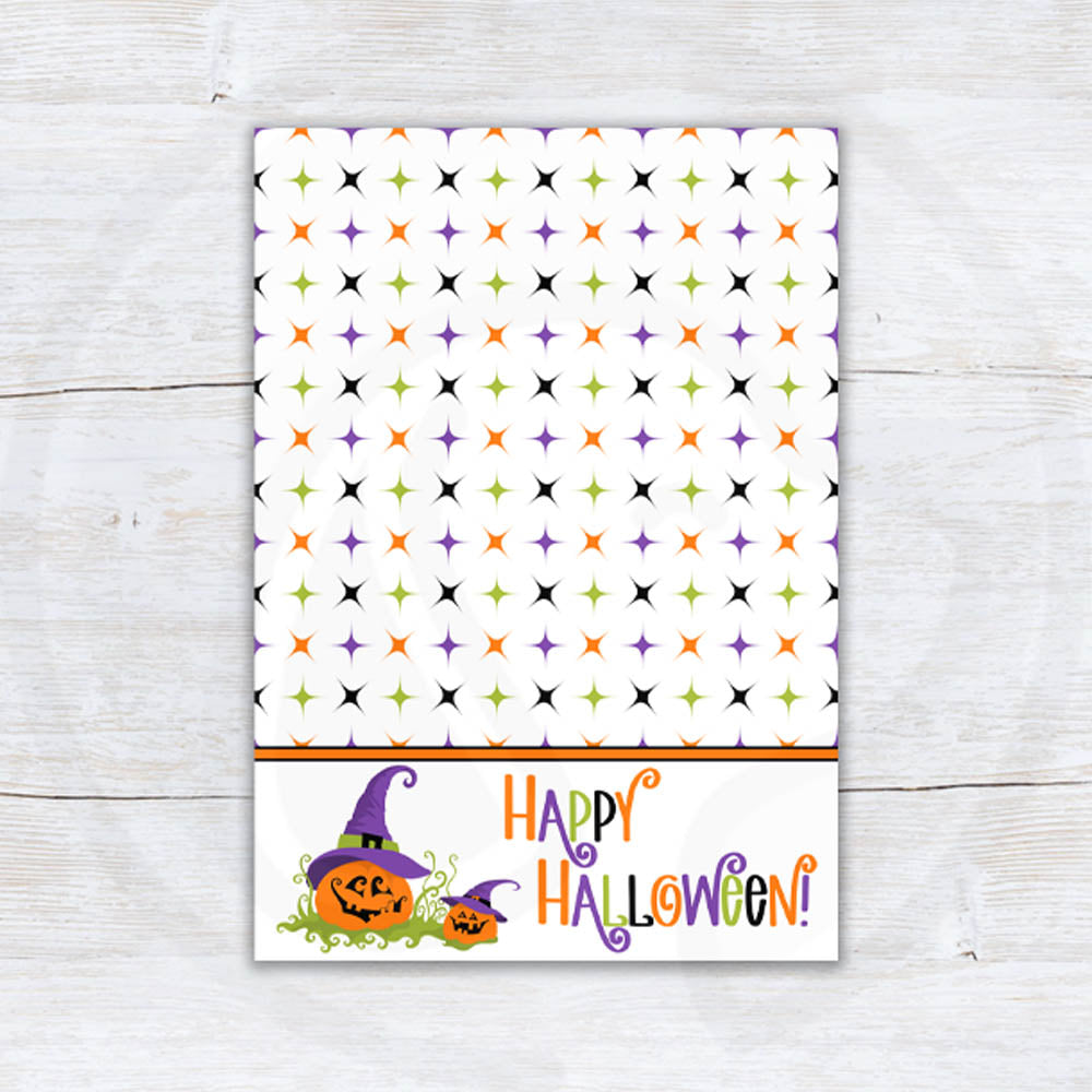 Happy Halloween Printable Mini Cookie Card, 3.5x5