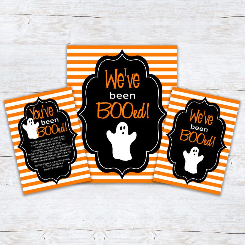 halloween we've been booed sign, you've been booed halloween game kit, printable instant download