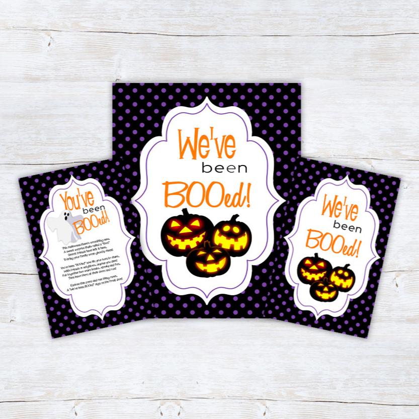 printable halloween boo signs for neighborhood game - we've been booed sign