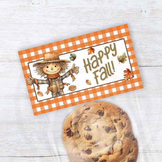 happy fall scarecrow printable treat bag toppers