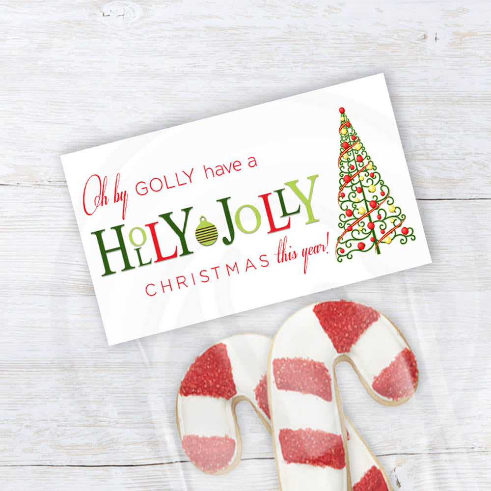 holly jolly Christmas goody bag topper