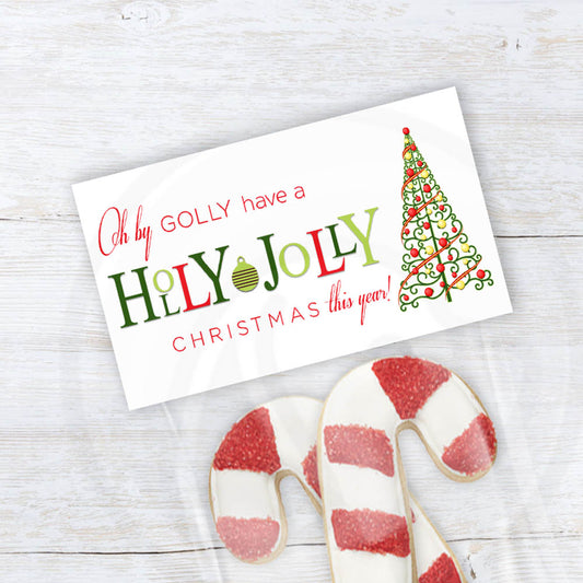 holly jolly Christmas goody bag topper