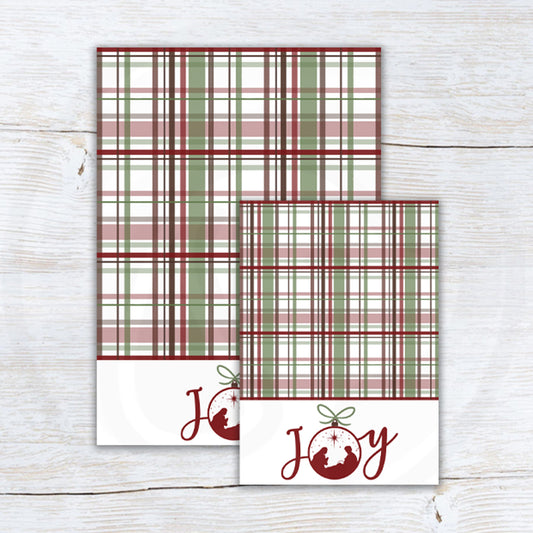 printable Christmas JOY cookie card backers 