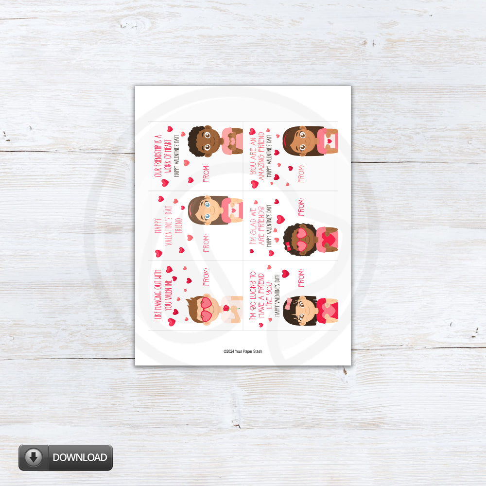 valentines day printable cards and gift tags