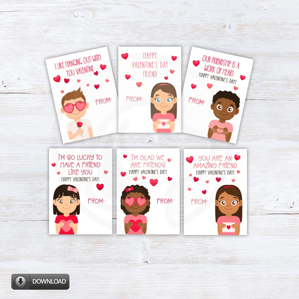 printable valentines day cards for kids classroom card exchange party