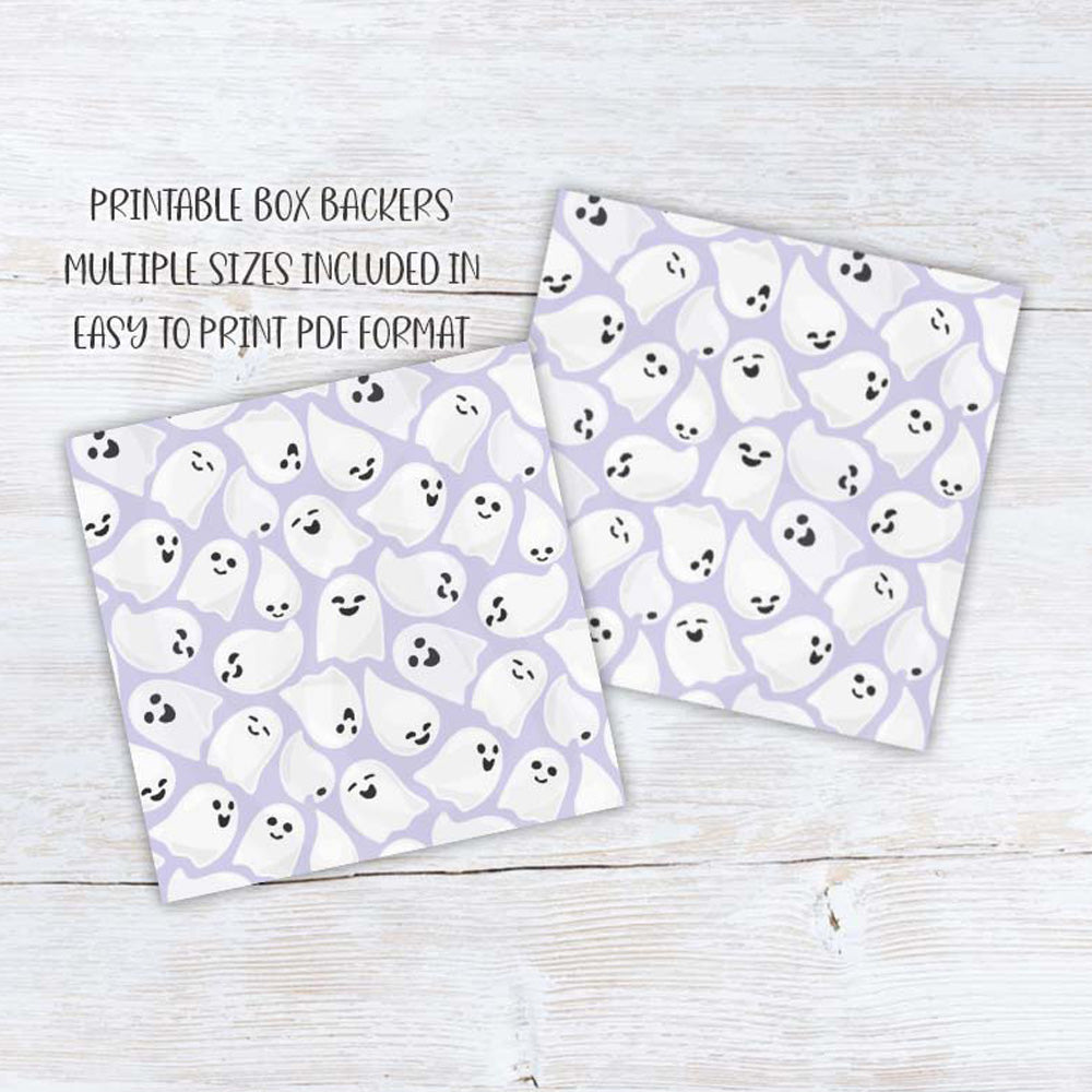 printable ghost cookie card box backers