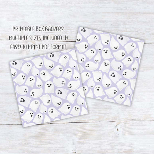 printable ghost cookie card box backers