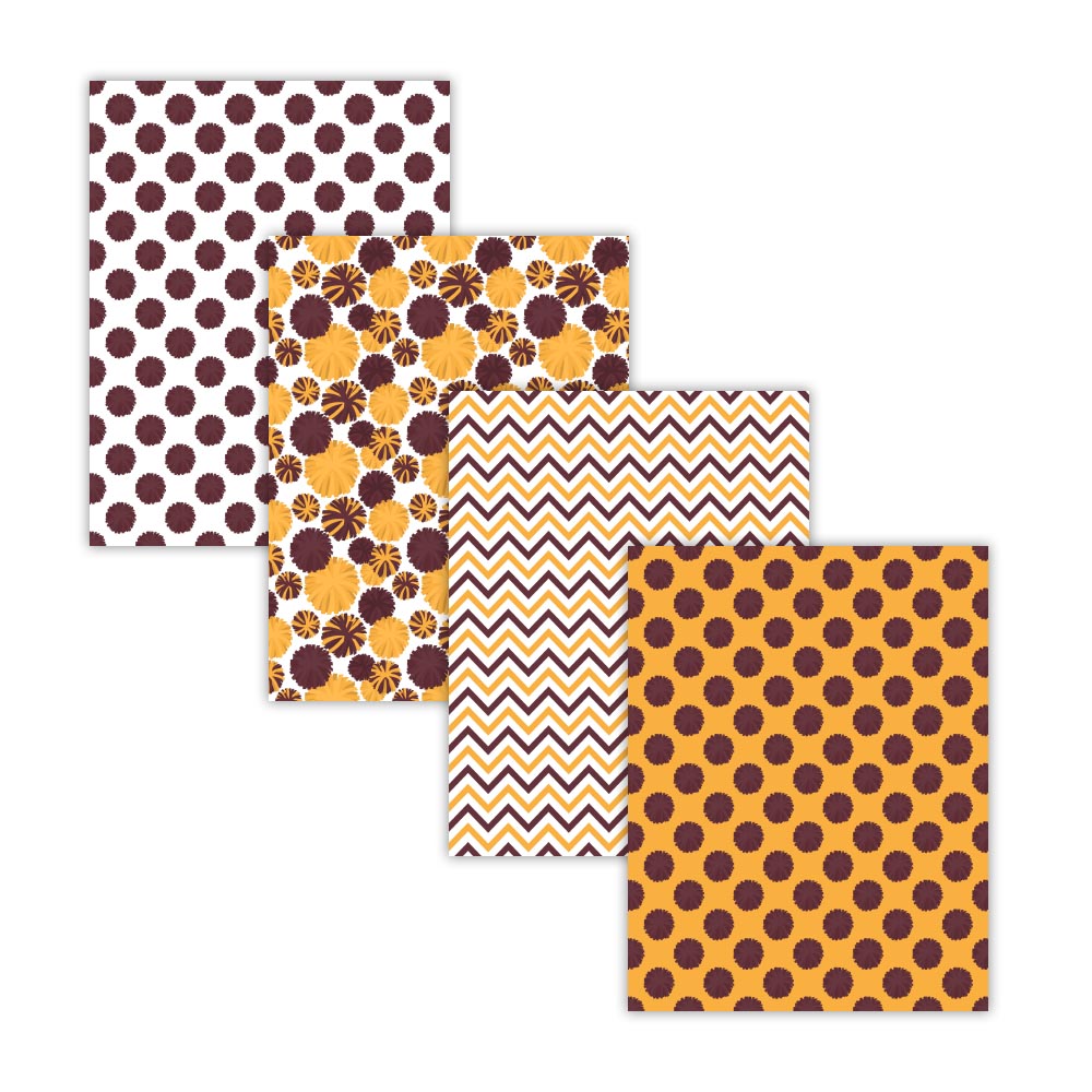 Printable Maroon and Gold Cheerleader Digital Papers and Backgrounds