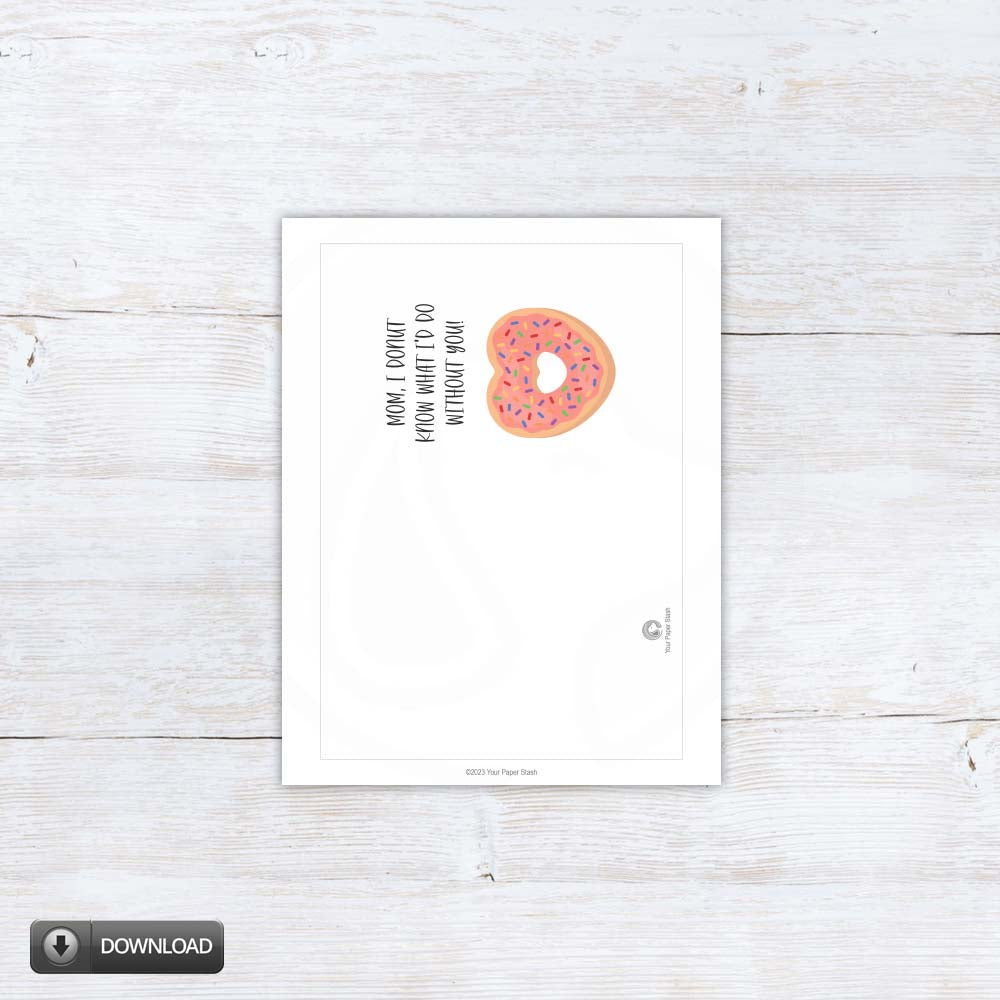 donut know what i'd do printable food pun card download