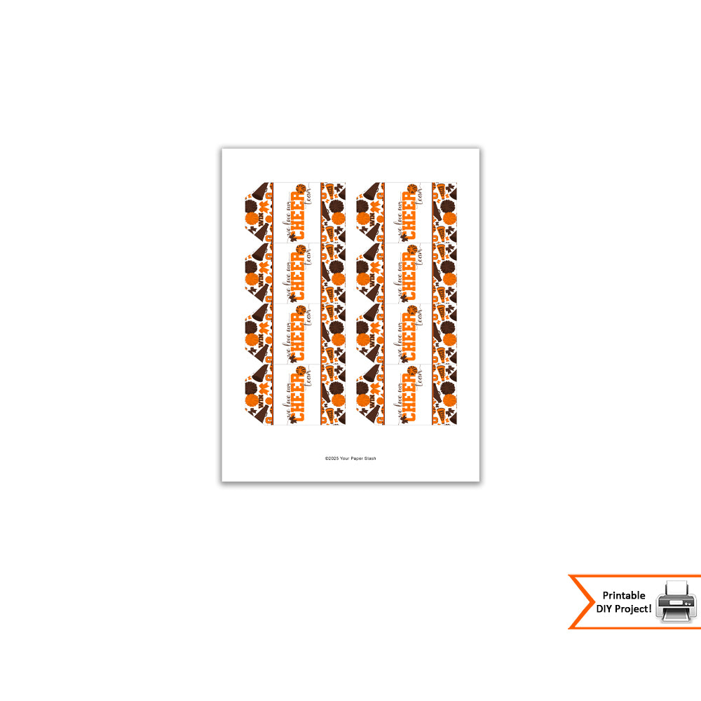printable cheer team gift tags, cheerleader cookie tags