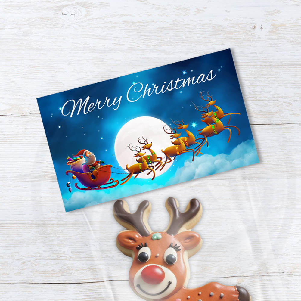 santa and reindeer Christmas treat bag toppers